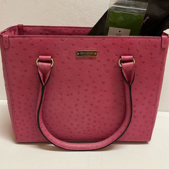Kate Spade pink ostrich leather satchel - Picture 2 of 16